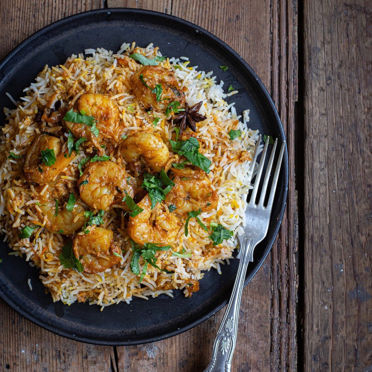 Shrimp Biryani Hyderabadi Dum Biryani (Contains Dairy) Clays Kitchen