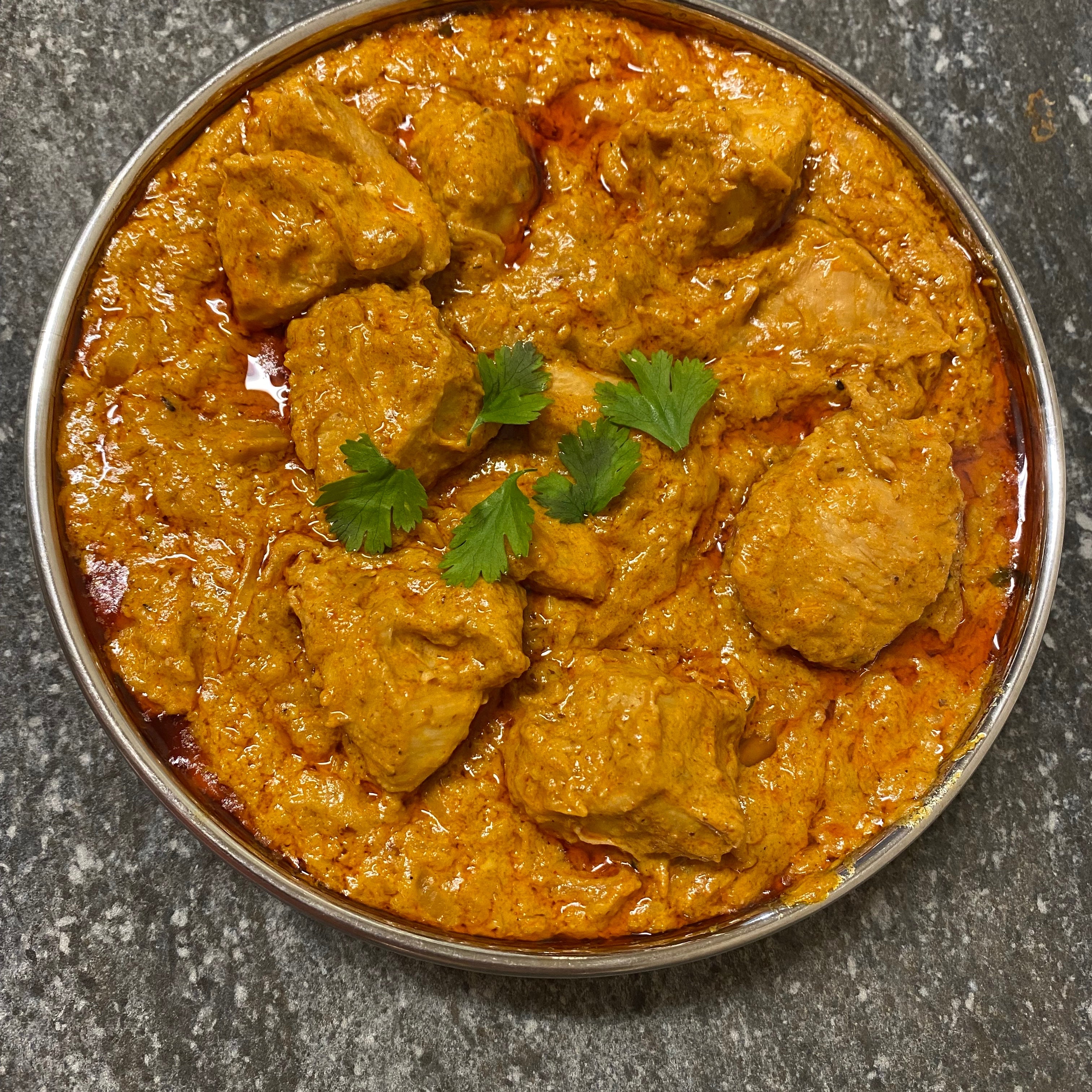 Dawat ki chicken, Red chicken (contains Dairy,Gluten, Celery, Nuts, Soy)